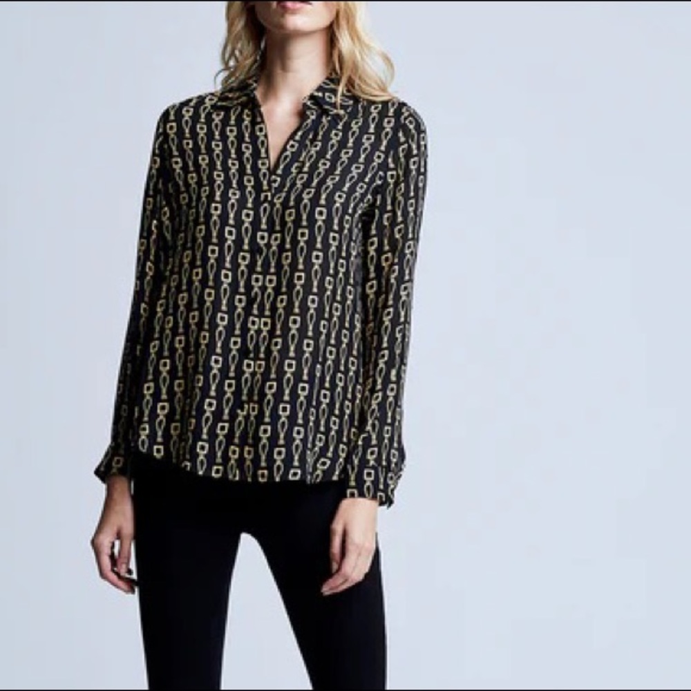 L'Agence 100% Silk Nina Keyring Blouse - Picture 12 of 14